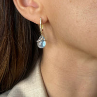 Mother of Pearl Drop on 18K Yellow Gold Earrings