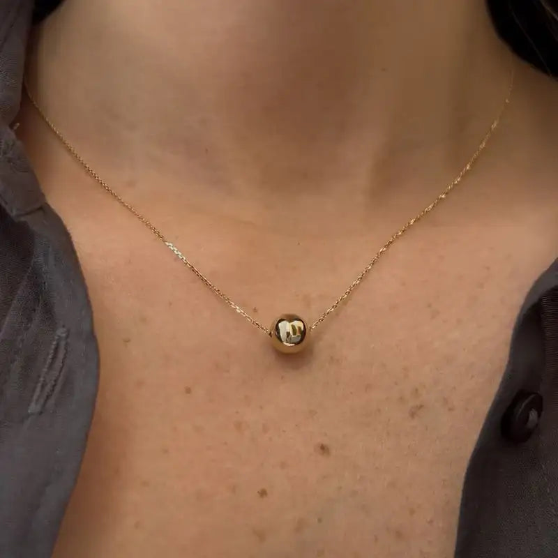 Ball Pendant on 14K Yellow Gold Necklaces