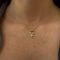 14K Yellow Gold & Three Diamond Necklace