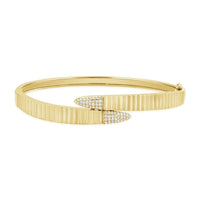14K Yellow Gold & Diamond Arrow Bangle Bracelets