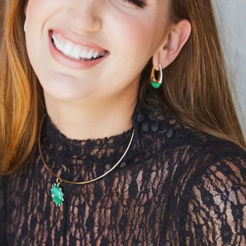 Malachite & Emerald Sun Charm Pendant