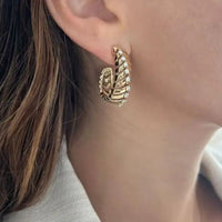 Set Yellow Gold & Diamond Snake Style Earrings & Ring