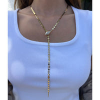 14K Yellow Gold & Diamonds Snake Lariat Necklace