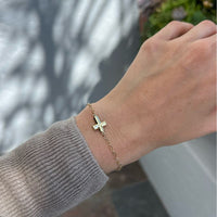 14K Yellow Gold with Cross in Bracelets