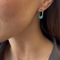 Set Malachite & Diamonds in Yellow Gold Earrings & Necklace