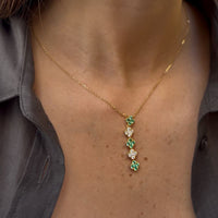 Set Emerald & Diamond Clover Earrings & Necklace