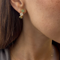 Set Clover Emerald & Diamond Necklace & Earrings