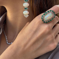 Emerald & Opal with Diamond Ring