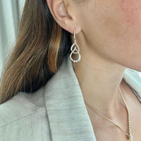 14K Yellow Gold Diamond Double Drop Earrings