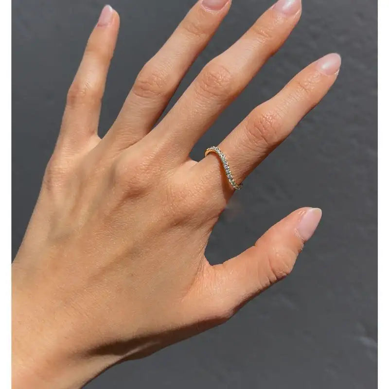 14K Yellow Gold & Diamond Wavy Rings