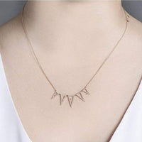 14K Rose Gold Diamond Triangle Necklace