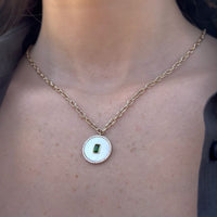 Mother of Pearl with Diopside & Diamonds Necklace