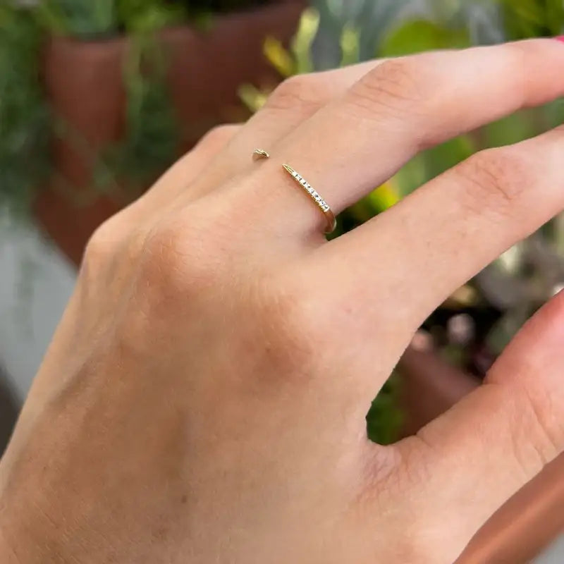 14K Gold & Diamond Open Ring