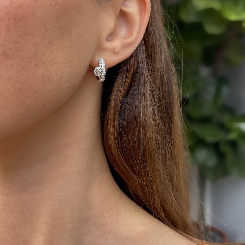 Aretes con diamantes y 14k de oro amarillo