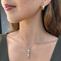 Set Clover Emerald & Diamond Necklace & Earrings