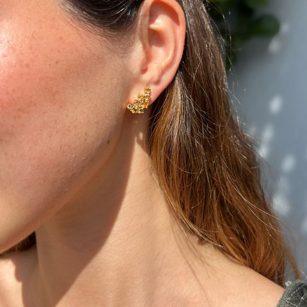 14K Yellow Gold Citrine Earrings
