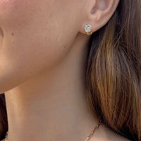 14K Yellow Gold & Diamond Circle Studs