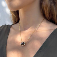 Smoky Topaz Pendant with Paperclip Necklace
