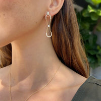 14K Yellow Gold Diamond Infinity Chain Earrings
