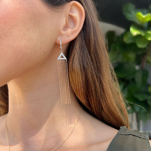 Fringe 14K Rose Gold & Diamonds Earrings