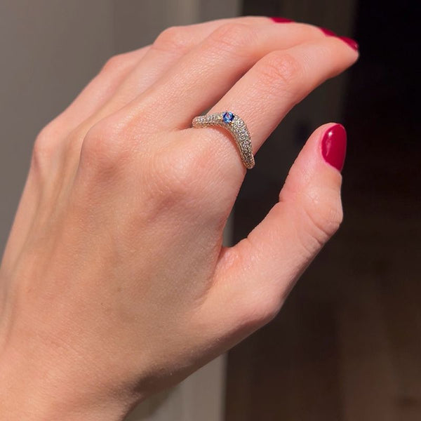 14K Yellow Gold Kyanite & Diamond Wavy Rings