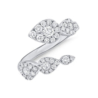 Diamond with Drop Scale Wrap on 14K White Gold Rings