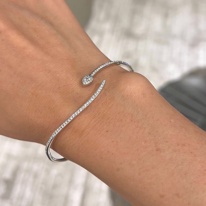 Snake Diamond & White Gold Bangle Bracelets