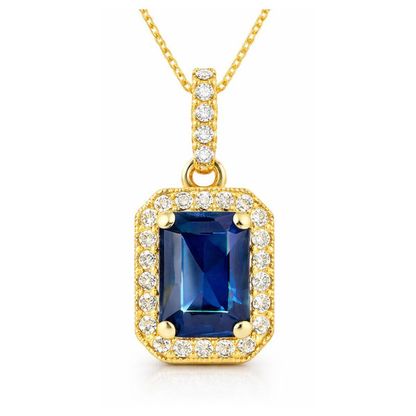 Set Sapphire and Diamond Necklace & Earrings