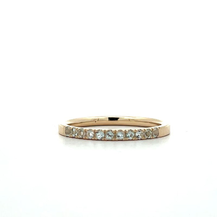 Aquamarine Birthstone March 14K Yellow Gold Rings