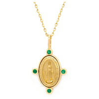 Collar medalla milagrosa rubí oro amarillo 14K