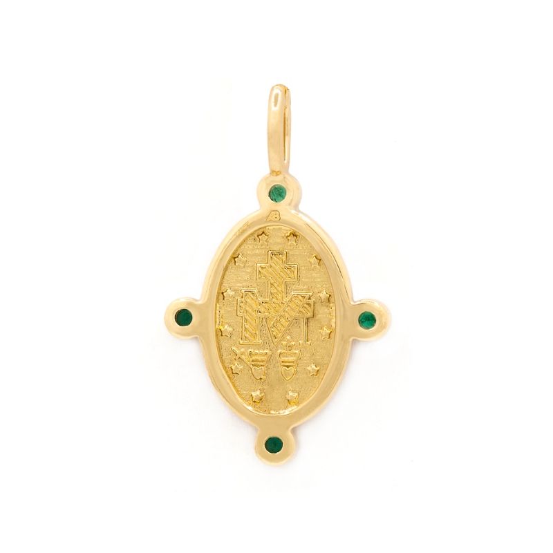 Collar medalla milagrosa rubí oro amarillo 14K