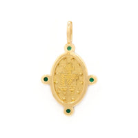 Collar medalla milagrosa rubí oro amarillo 14K