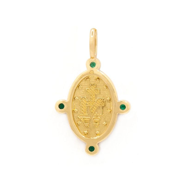 Miraculous Medal with Emerald Necklaces