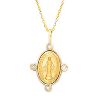 Miraculous Medal with Diamond Necklaces