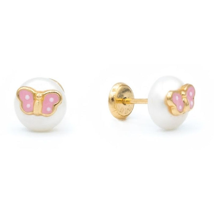 Aretes hoop multicolor con oro amarillo 
