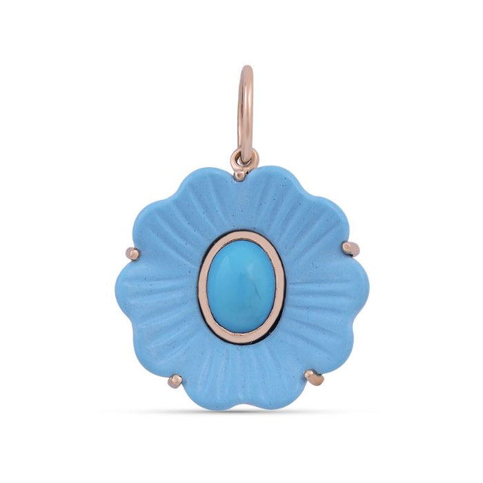 Turquoise Flower Charm