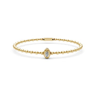 Brazalete cuentas de oro amarillo y diamante corte marquesa