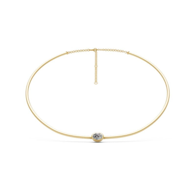 14K Yellow Gold Choker with Diamond