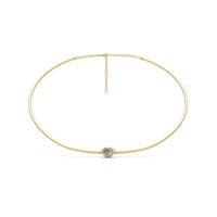 Gargantilla Omega en oro amarillo con diamante