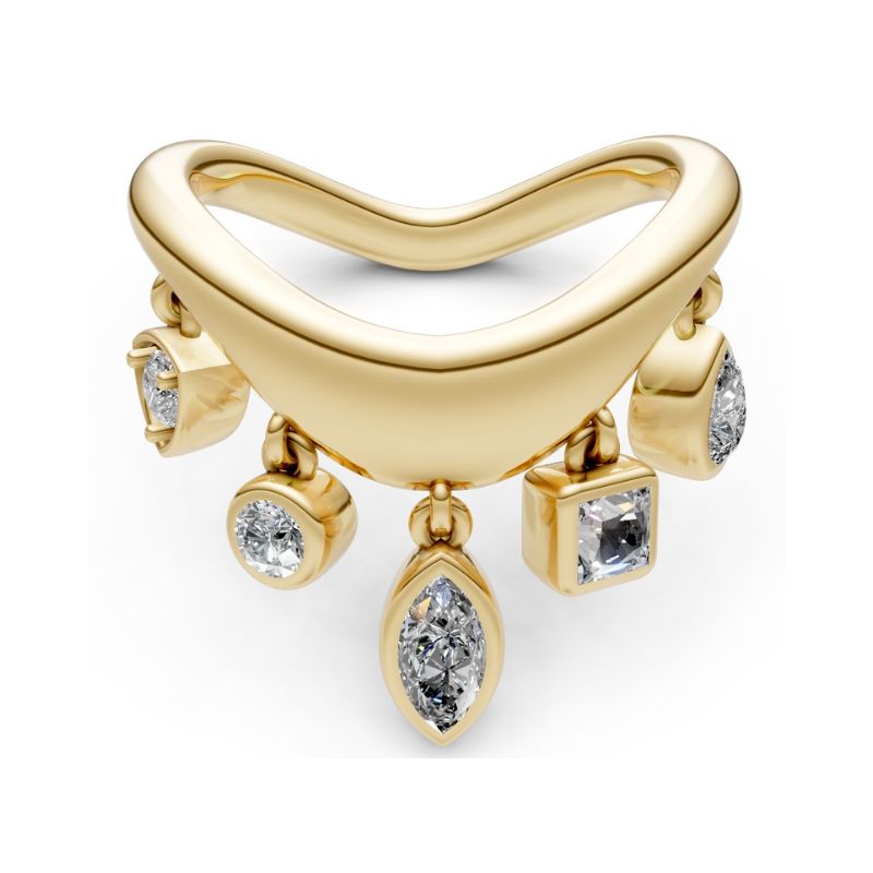 14K Yellow Gold & Diamond Queen Crown Rings