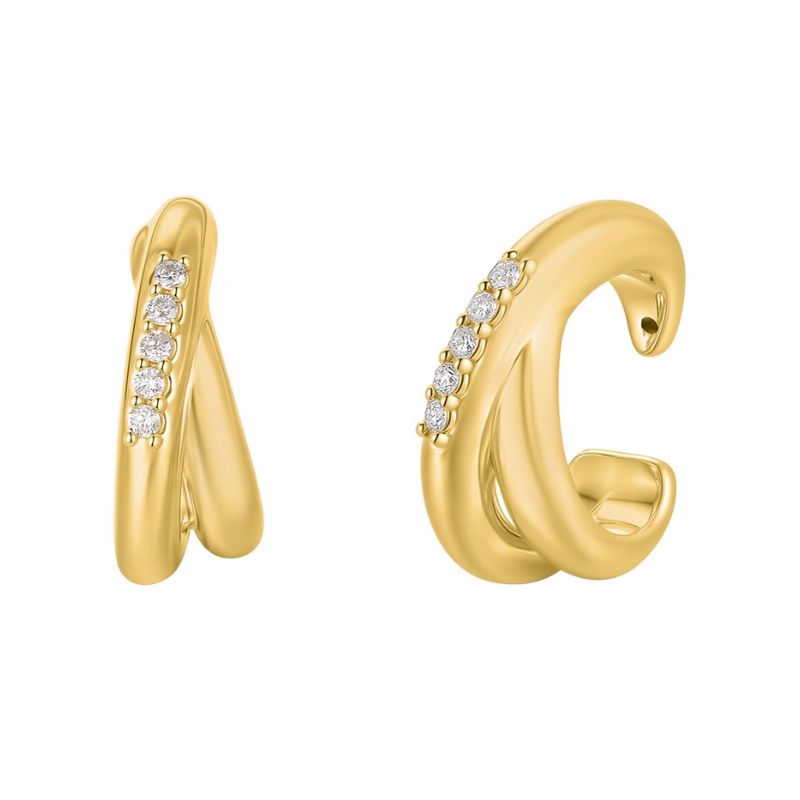 Aretes de  oro amarillo y diamantes