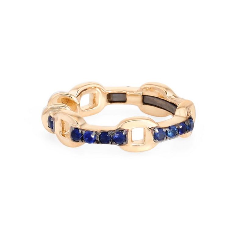 14K Yellow Gold & Sapphire Ear Cuffs