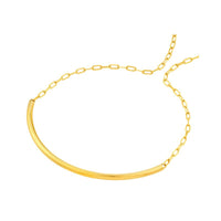 14K Yellow Gold Curved Bar Necklaces