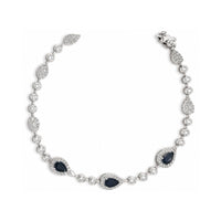 14K White Gold with Sapphire & Diamonds Bracelet