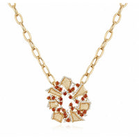 Conjunto collar y aretes con citrino y diamantes