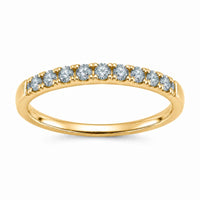Aquamarine Birthstone March 14K Yellow Gold Rings