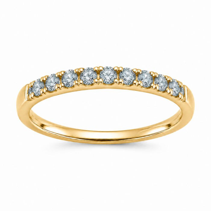 Aquamarine Birthstone March 14K Yellow Gold Rings