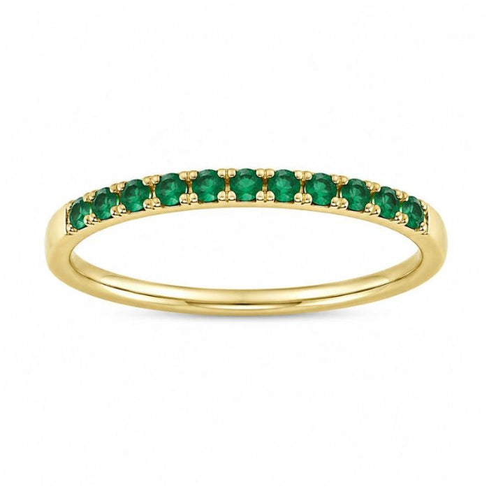 Emerald Birthstone May 14K Yellow Gold Rings