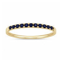 Anillo de zafiro azul piedra de nacimiento de septiembre con oro amarillo de 14 quilates