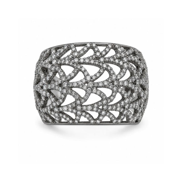 Diamonds with Silver Baroque Style Rings